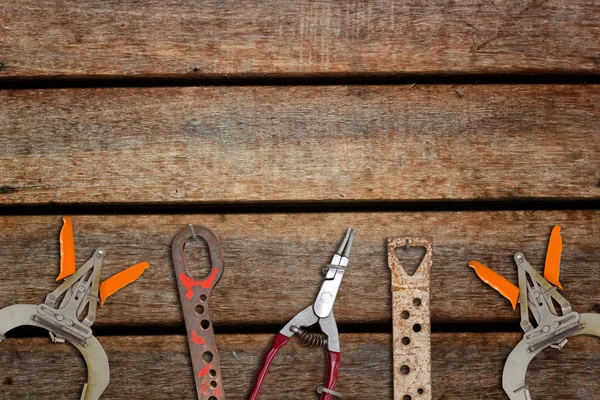 Stock image Workshop Tool on wooden wall