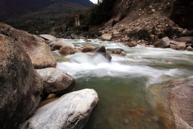 şelale, göl, lachungchu Nehri: sikkim, India
