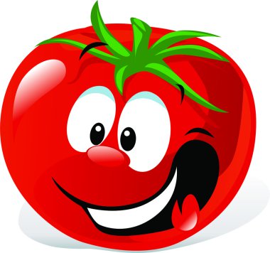 Funny cartoon cute tomato clipart