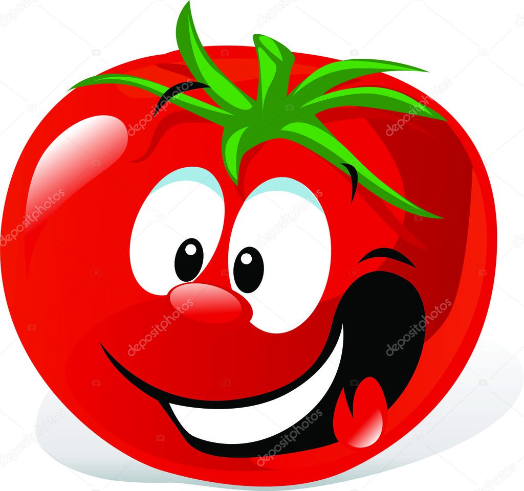 Funny cartoon cute tomato