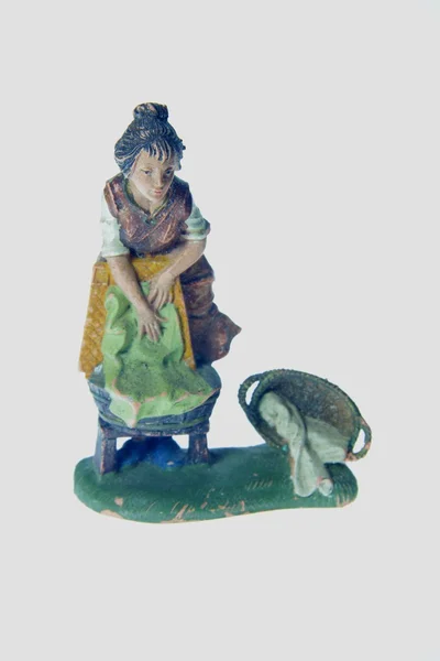 Natividade figurine decoração isolada com fundo branco — Fotografia de Stock