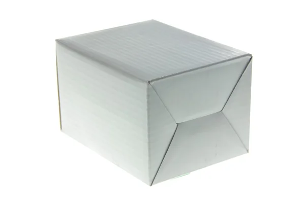 Beyaz arka plan ile izole boş karton kutu — Stok fotoğraf