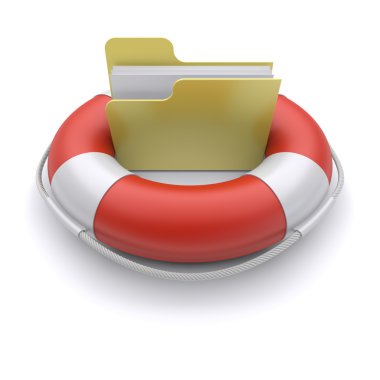 File folder in lifebuoy clipart