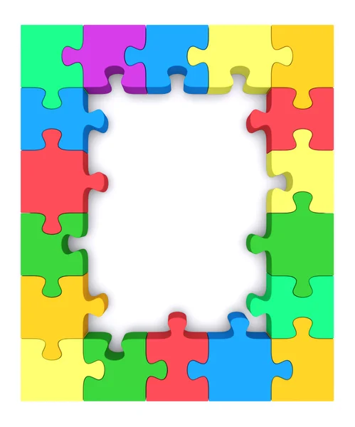 Barevné puzzle rám. — Stock fotografie