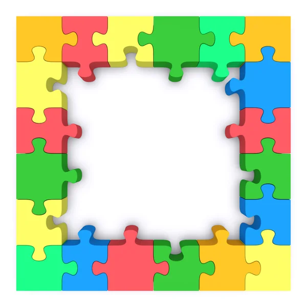 Cornice puzzle colorata . — Foto Stock