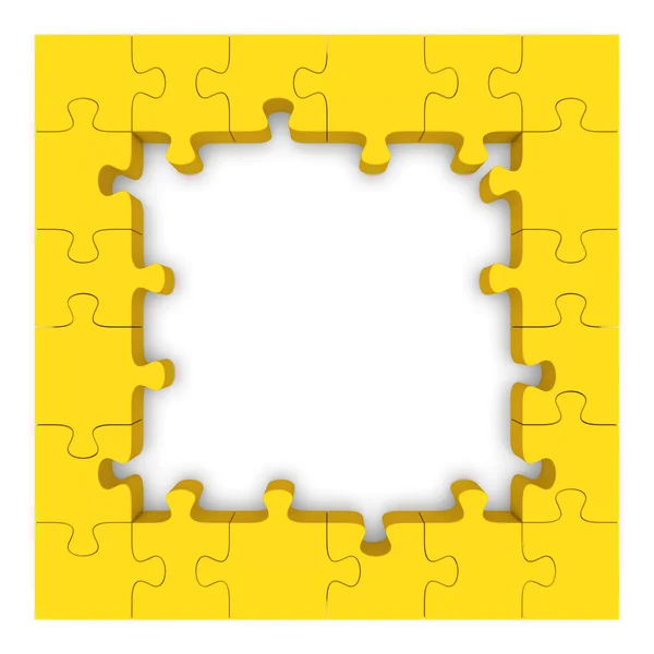 Cornice puzzle gialla . — Foto Stock