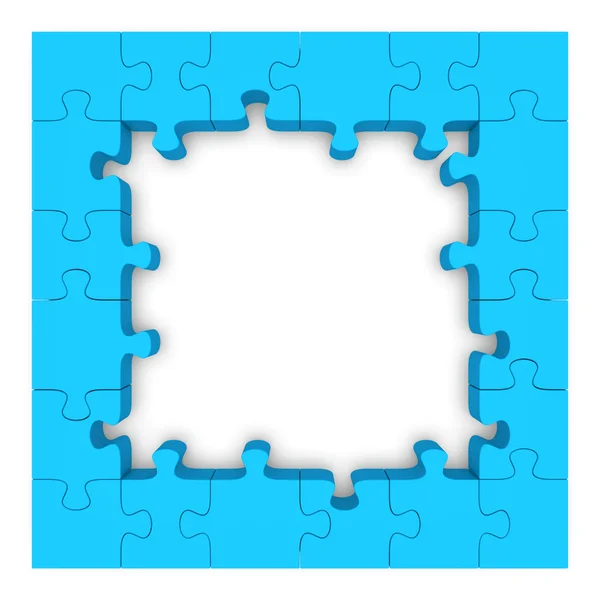 Cornice puzzle blu . — Foto Stock
