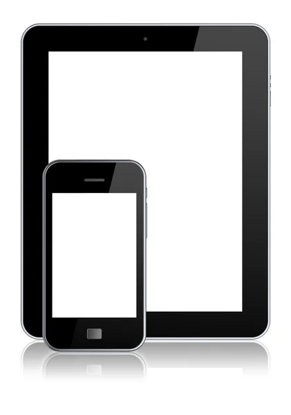 Teléfono móvil y tableta PC — Foto de Stock