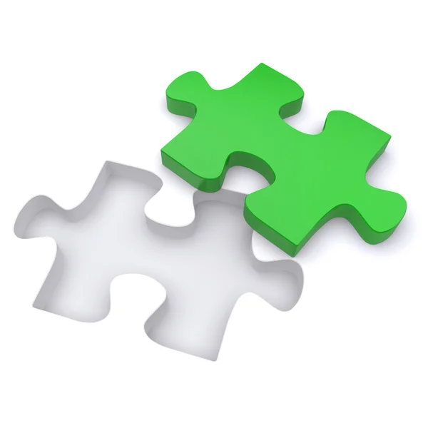 Zelená puzzle. — Stock fotografie