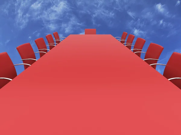 Roter Tisch — Stockfoto