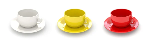 3D šálky s kávou. — Stock fotografie