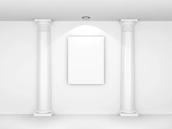 Immagine in bianco 3d in un museo — Foto Stock