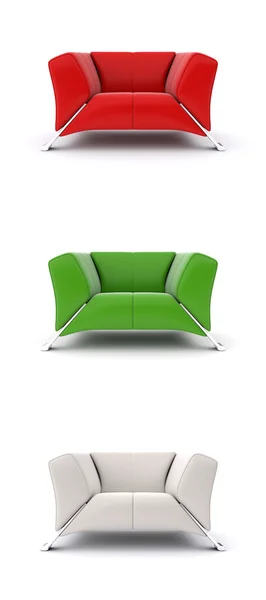 Zestaw wielu kolorowych modeli fotele — Zdjęcie stockowe