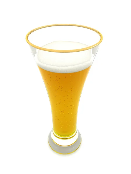 Geïsoleerd glas bier — Stockfoto