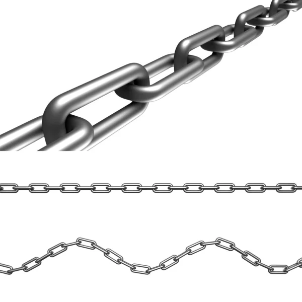 Set of isolated 3d chains — Stock Photo, Image
