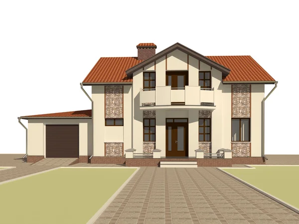 Desenho 3D da casa — Fotografia de Stock