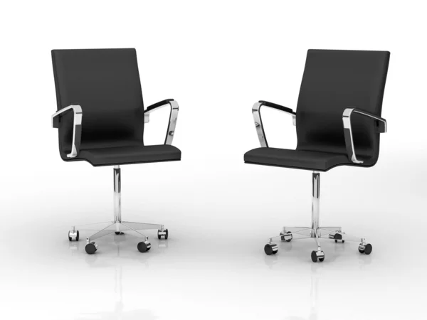 Two black office chairs — Stock Photo, Image