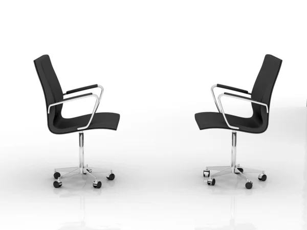 2 つの黒のオフィスの椅子 — ストック写真