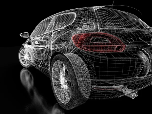 3D araba modeli — Stok fotoğraf