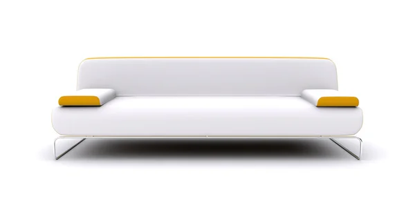 Na białym tle biały sofa — Zdjęcie stockowe