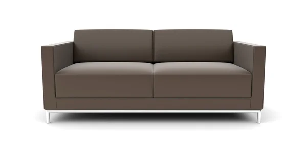 Изолированный кожаный диван — стоковое фото