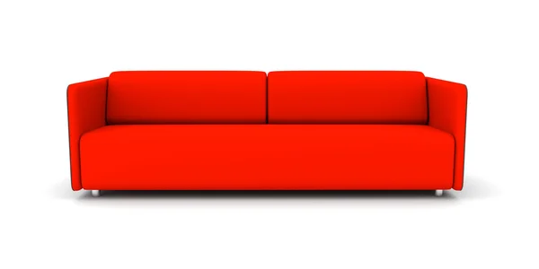 Απομονωμένος κόκκινος καναπές — Φωτογραφία Αρχείου