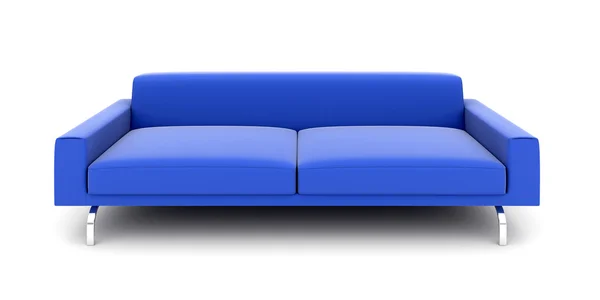 Sofá azul isolado — Fotografia de Stock
