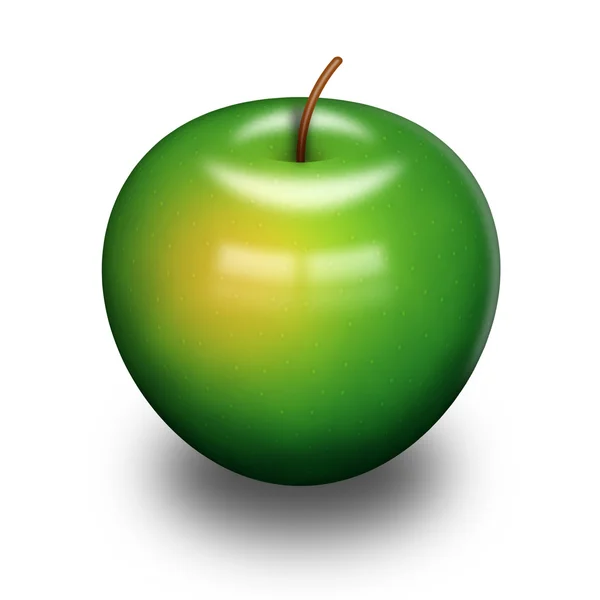 Čerstvé zelené jablko izolované na bílém — Stock fotografie