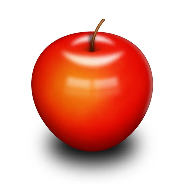 Červené jablko izolované na bílém — Stock fotografie
