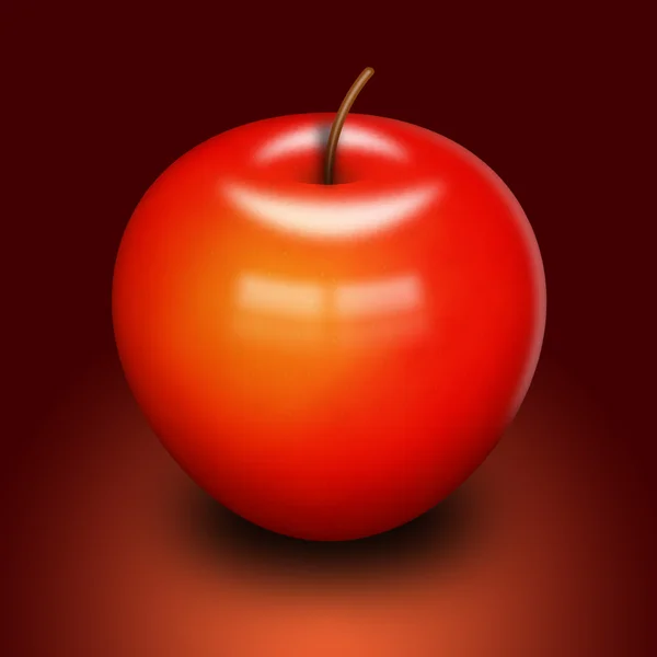Pomme rouge sur fond rouge — Photo