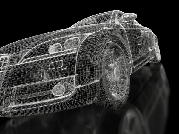 3D-Modell eines Autos — Stockfoto