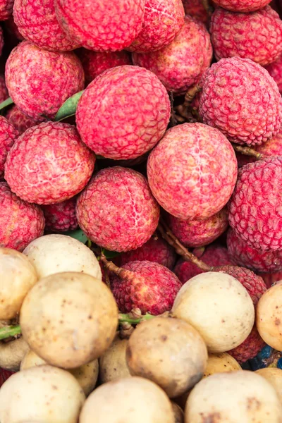 Langsat en lychee, thai fruit — Stockfoto