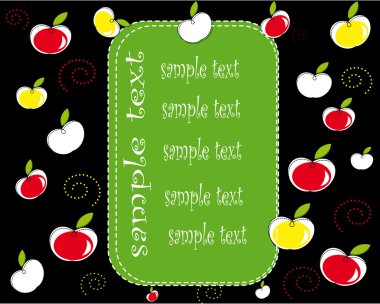 Cute frame with apples clipart