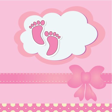 Cute baby arrival card. Vector illustration clipart