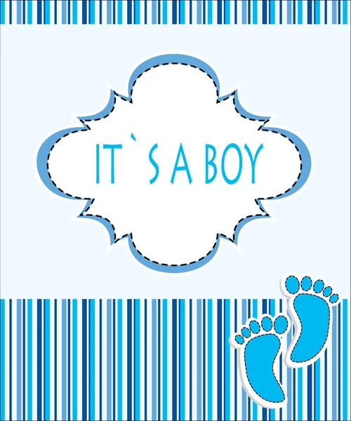 Cute baby arrival card. Vector illustration — Stock Vector