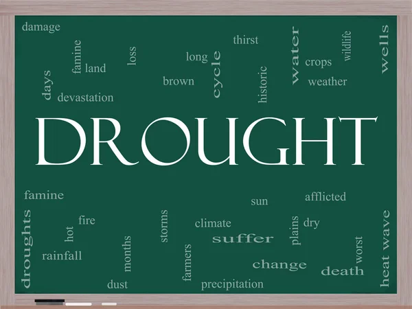 stock image Drought Word Cloud Concept on a Blackboard
