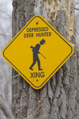 Depressed Deer Hunter Crossing clipart