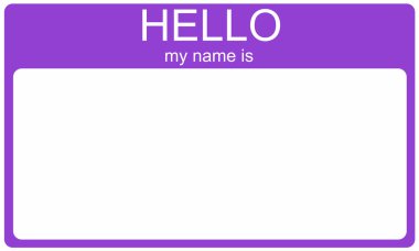 Purple Hello Nametag clipart