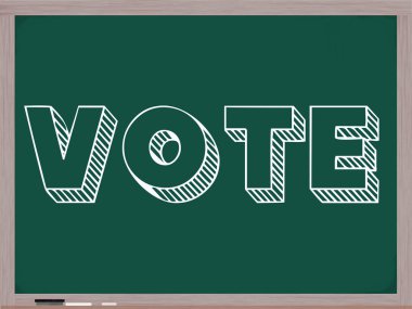 Vote Written on Chalkboard