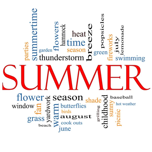 Summer Word Cloud Concept — Stock Photo, Image