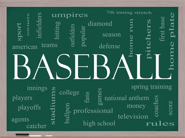 Baseball słowo chmura koncepcja na tablicy — Zdjęcie stockowe