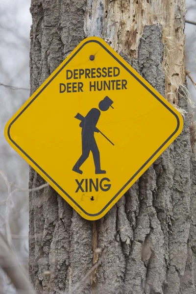 Depressief deer hunter overschrijding van — Stockfoto