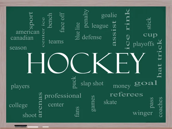 Concetto nuvola parola hockey su una lavagna — Foto Stock