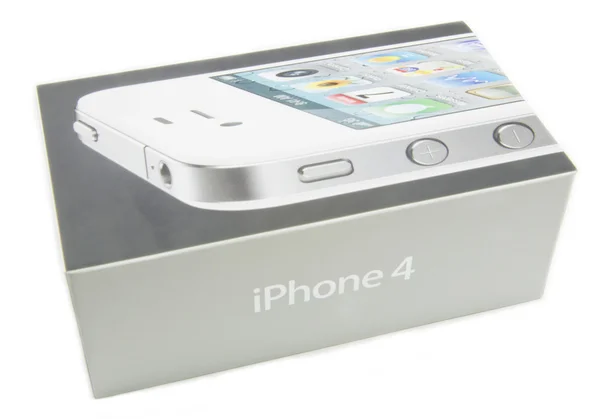 Iphone 4 白色框中的新增功能 — 图库照片