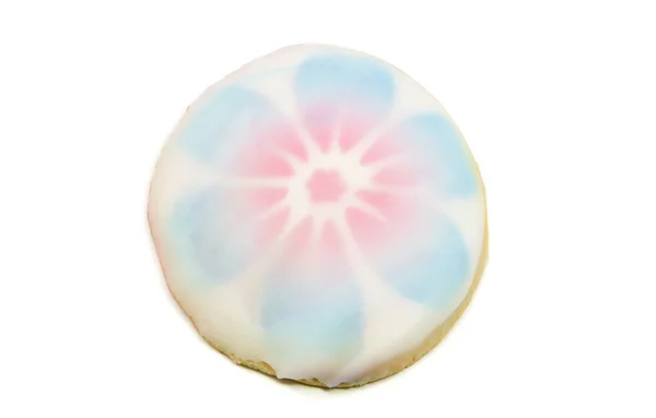 Un biscuit au sucre givré conçu à la fleur . — Photo