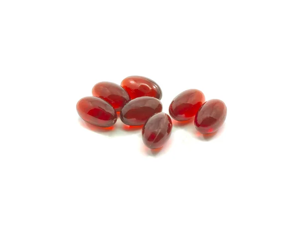 Red Omega 3 Fish Oil pílulas — Fotografia de Stock