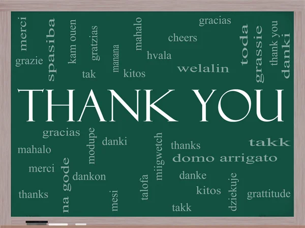 Слово "спасибо" на доске объявлений — стоковое фото