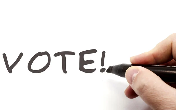 Hlasování! psaní rukou — Stock fotografie