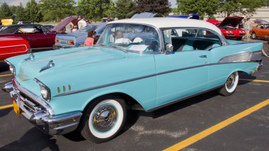 Powder Blue & White 1957 Chevy Bel Air clipart