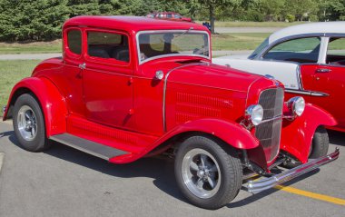 Old Red Ford Hot Rod clipart